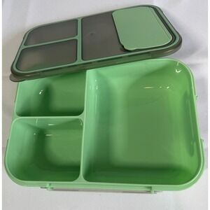 Russbe Bento Lunch Box Green 3-Compartment Utensils Meal Prep School Office